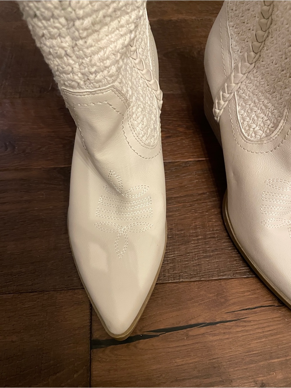DV by Dolce Vita Cream Woven Western Ankle Boots - Picture 3 of 7
